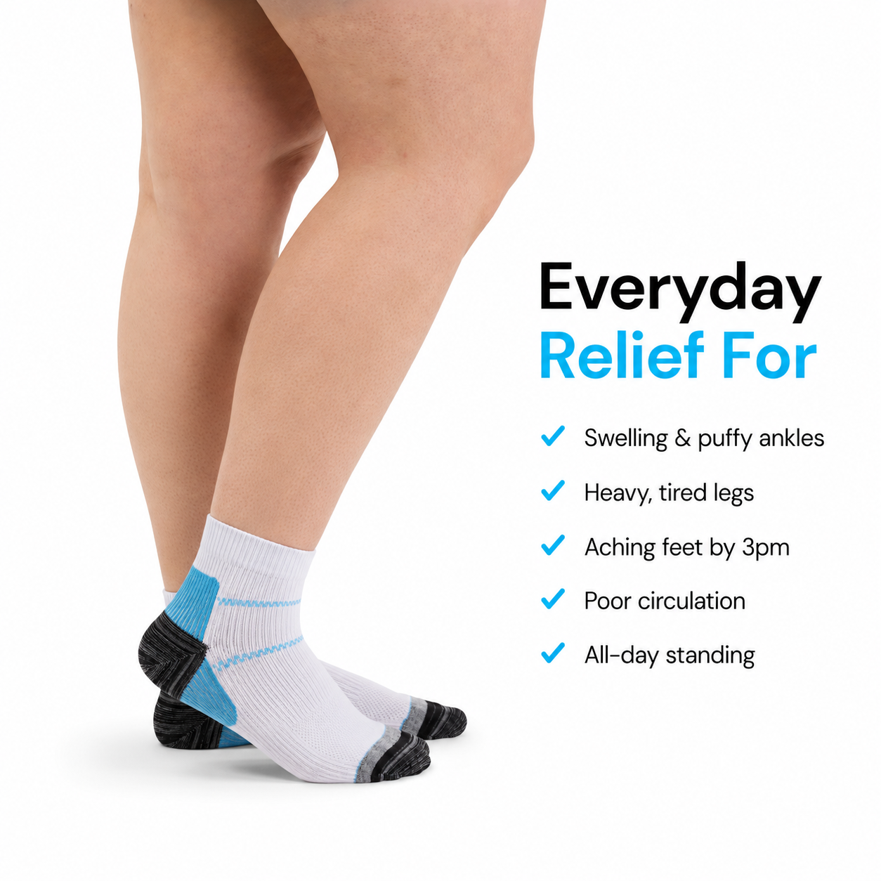 White Ankle Compression Socks