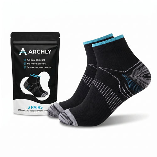 3 Pair Archly Blister Free Socks